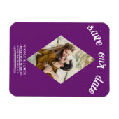 Berry Diamond Foto Wedding Save the Date Magnet (Horizontal)