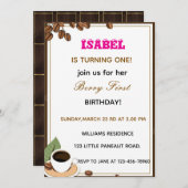 Berry Einladung zum ersten Geburtstag (Vorne/Hinten)