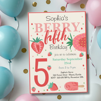 Berry Erdbeeren Kindergeburtstag Einladung