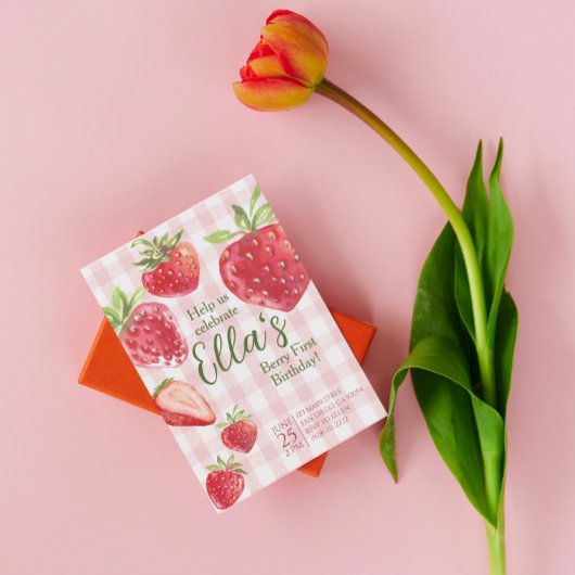 Berry erste Sommer Erdbeere Geburtstag Einladung