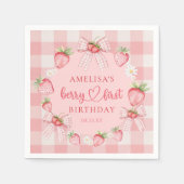 Berry Erste Süße 1. Geburtstag Erdbeere Serviette (Vorderseite)
