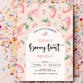 Berry erster Erdbeeren-Kindergeburtstag Einladung