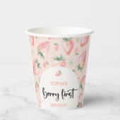 Berry erster Erdbeeren-Kindergeburtstag Pappbecher (Vorderseite)