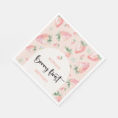 Berry erster Erdbeeren-Kindergeburtstag Serviette (Ecke)