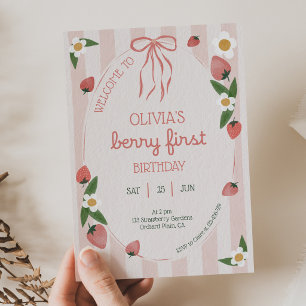 Berry Erster Geburtstag 1. Geburtstagseinladung Einladung