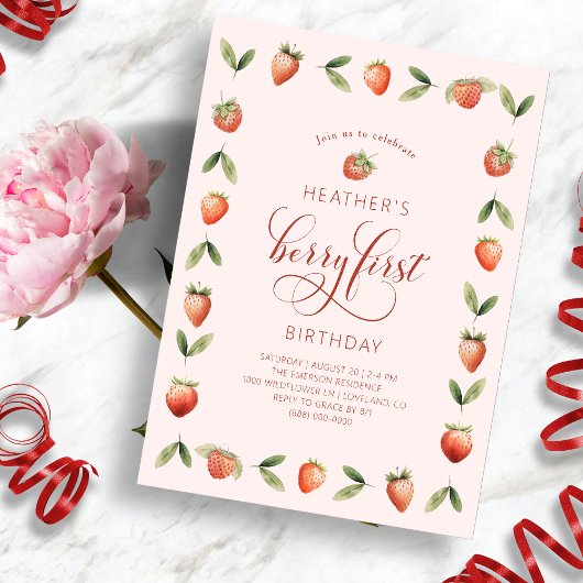 Berry Erster Geburtstag Einladungen