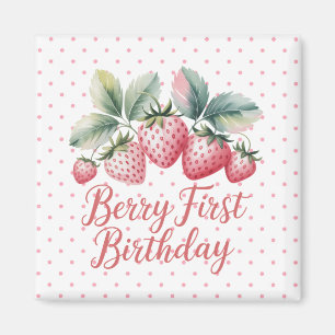 Berry Erster Geburtstag Erdbeer Eine Süße Berry Magnet