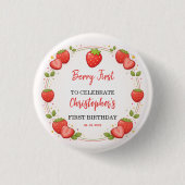 Berry Erster Geburtstag | Erdbeere 1. Geburtstag Button (Vorderseite)