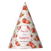 Berry Erster Geburtstag | Erdbeere 1. Geburtstag Partyhütchen (Vorderseite)