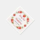 Berry Erster Geburtstag | Erdbeere 1. Geburtstag Serviette (Ecke)