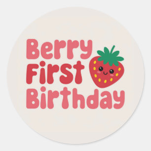 Berry Erster Geburtstag für Mädchen Aufkleber