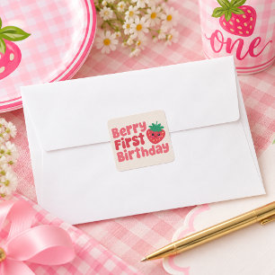 Berry Erster Geburtstag für Mädchen Aufkleber