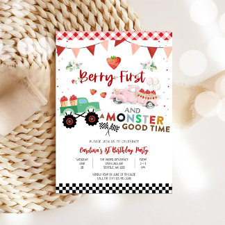 Berry Erster Geburtstag Monstertruck Einladung