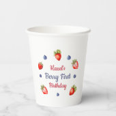 Berry erster Geburtstag Pappbecher (Rückseite)