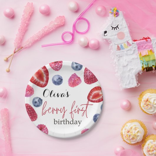 Berry erster Geburtstag Pappteller (Party)