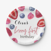 Berry erster Geburtstag Pappteller (Vorderseite)