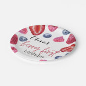 Berry erster Geburtstag Pappteller (Schrägansicht)