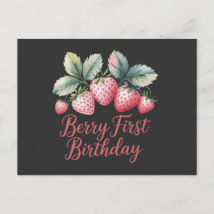 Berry Erster Geburtstag Strawberry One Sweet Berry Postkarte