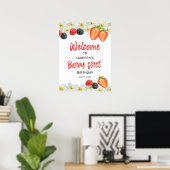Berry Erster Geburtstag Willkommensschild Poster (Heimbüro)