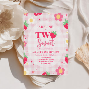 Berry Erster Süßer 2. Geburtstag Erdbeere Einladung