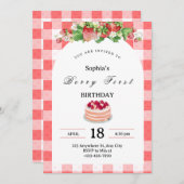 Berry Erstgeburtstag Einladung Beere (Vorne/Hinten)