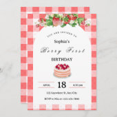 Berry Erstgeburtstag Einladung Beere (Vorne/Hinten)