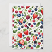 Berry Exited Watercolor Strawberry Bridal Shower Einladung (Rückseite)