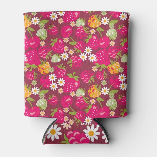 Berry Fabric: Deep Red Seamless Dosenkühler (Vorderseite)