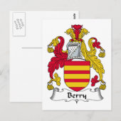 Berry Familienwappen Postkarte (Vorne/Hinten)