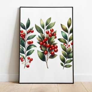 Berry Festive - Lush Winterbergs Branches Poster