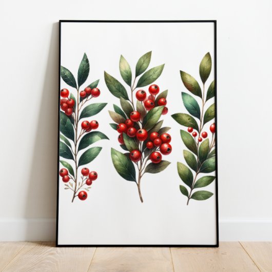 Berry Festive - Lush Winterbergs Branches Poster