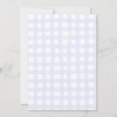 Berry First 1. Geburtstag Blaubeer Gingham Einladung (Rückseite)