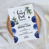 Berry First | 1. Geburtstag | Blaubeere | Blau Einladung