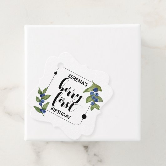 Berry First | 1. Geburtstag | Blaubeere | Miminal Geschenkanhänger (Beispiel)