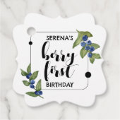 Berry First | 1. Geburtstag | Blaubeere | Miminal Geschenkanhänger (Vorderseite)