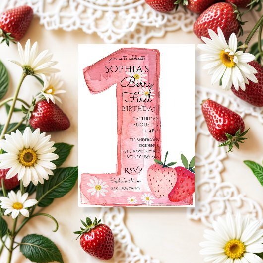 Berry First 1. Geburtstag Einladung