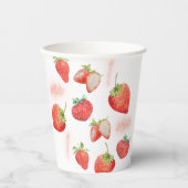 Berry First | 1. Geburtstag | Erdbeere | Muster Pappbecher (Vorderseite)