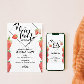 Berry First | 1. Geburtstag | Erdbeere | weiß Einladung