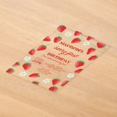 Berry First 1. Geburtstag Erdbeere wird Eins Acryleinladungen (Ablage )