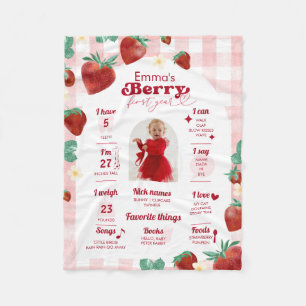 Berry First 1. Geburtstag Meilenstein Fleecedecke