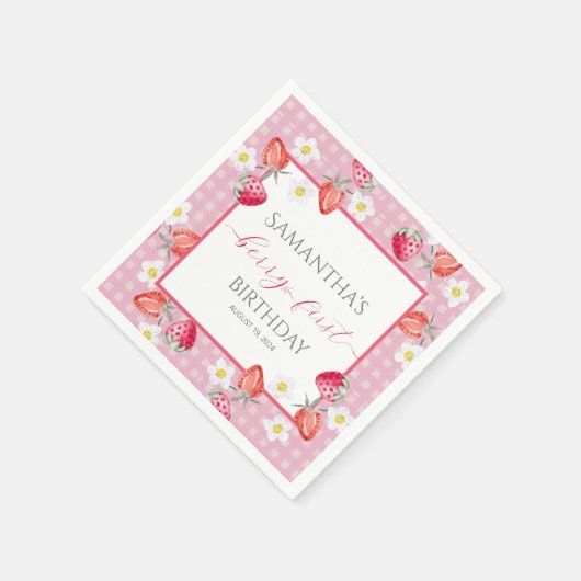 Berry First 1. Geburtstag Papierplatte Serviette (Ecke)