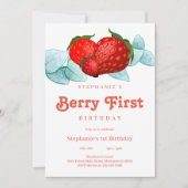Berry First 1. Geburtstag Party Einladung (Vorderseite)