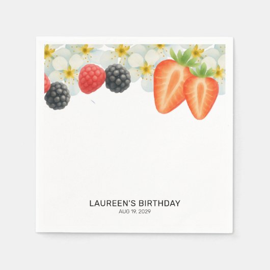 Berry First 1. Geburtstag Serviette (Vorderseite)