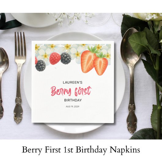 Berry First 1. Geburtstag Serviette