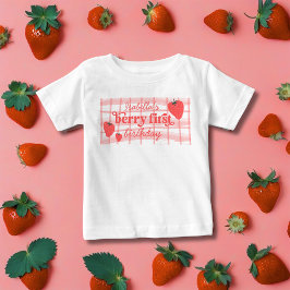 Berry First 1. Geburtstag Strawberry Foto Baby T-shirt