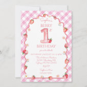 Berry First 1. Geburtstag Wavy Einladung (Vorderseite)