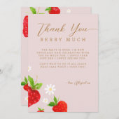 Berry First 1. Strawberry Birthday Dankeskarte (Vorne/Hinten)