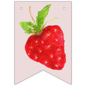 Berry First 1. Strawberry Birthday Foto Wimpelkette (Dritte Fahne)