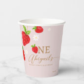 Berry First 1. Strawberry Birthday Pappbecher (Vorderseite)