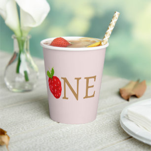 Berry First 1. Strawberry Birthday Pappbecher